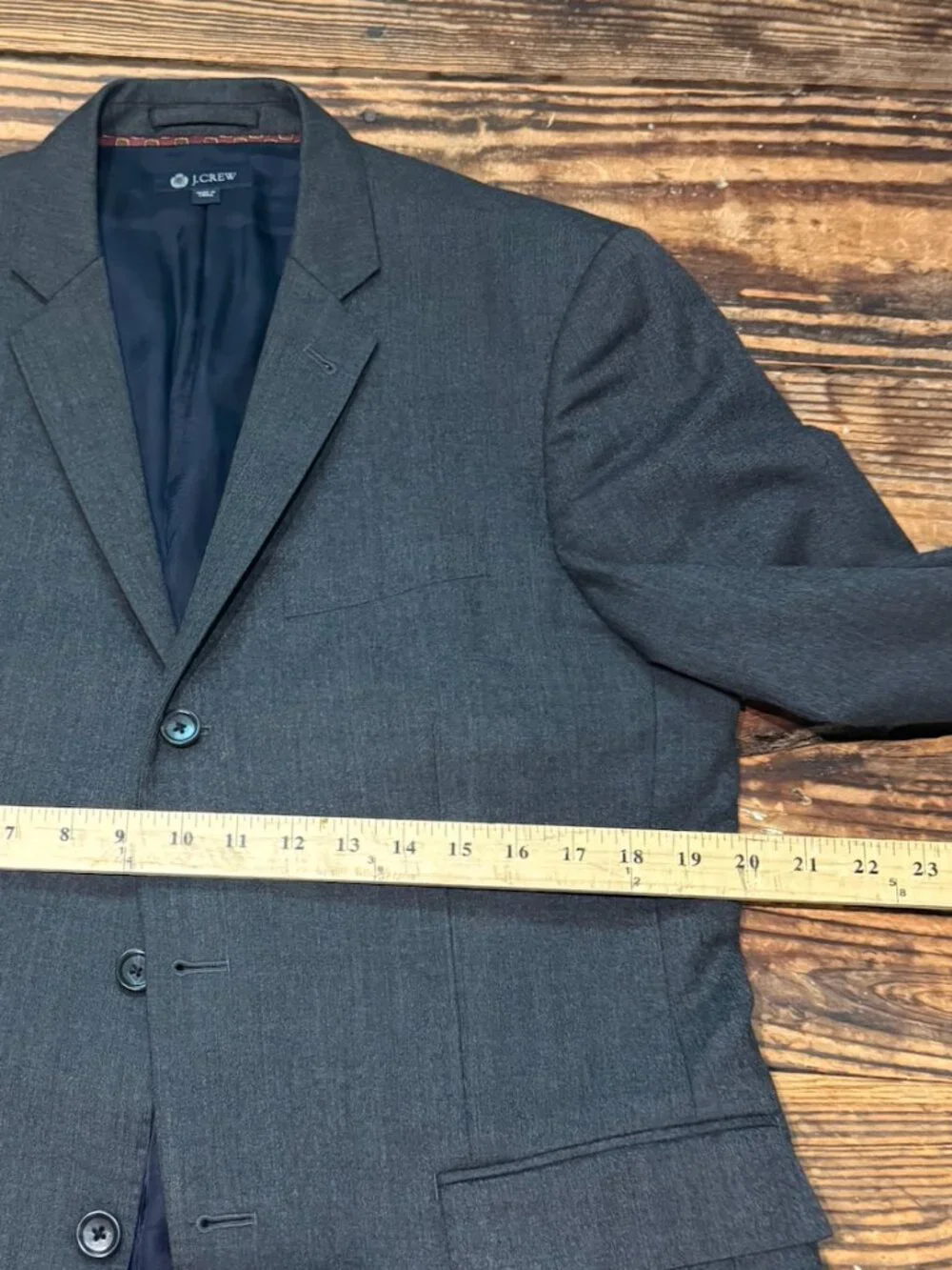J Crew Ludlow Jacket Blazer Mens 40 Regular Italian Wool Dark Gray 3 Button EUC